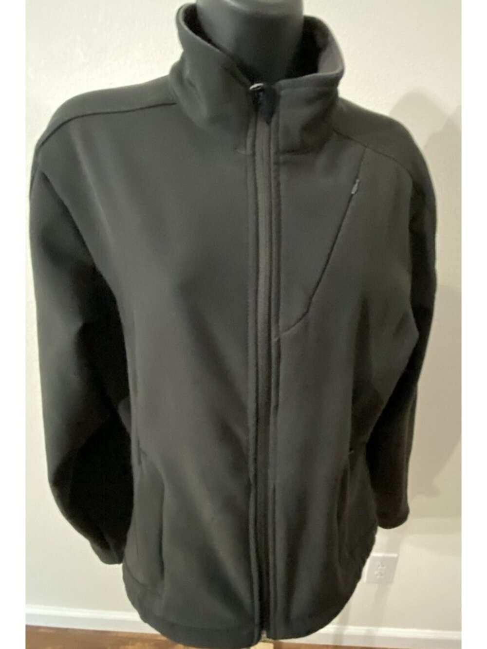 Canyon Creek Jacket Coat Women Medium  Full Zip Black Zipped Pockets